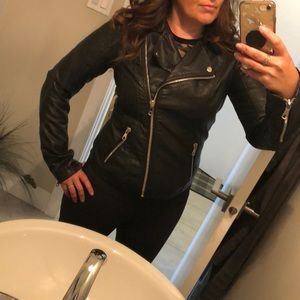 COPY - Leather fabric looking black jacket small